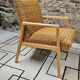 Fauteuil chauffeuse vintage 1970 bouclette