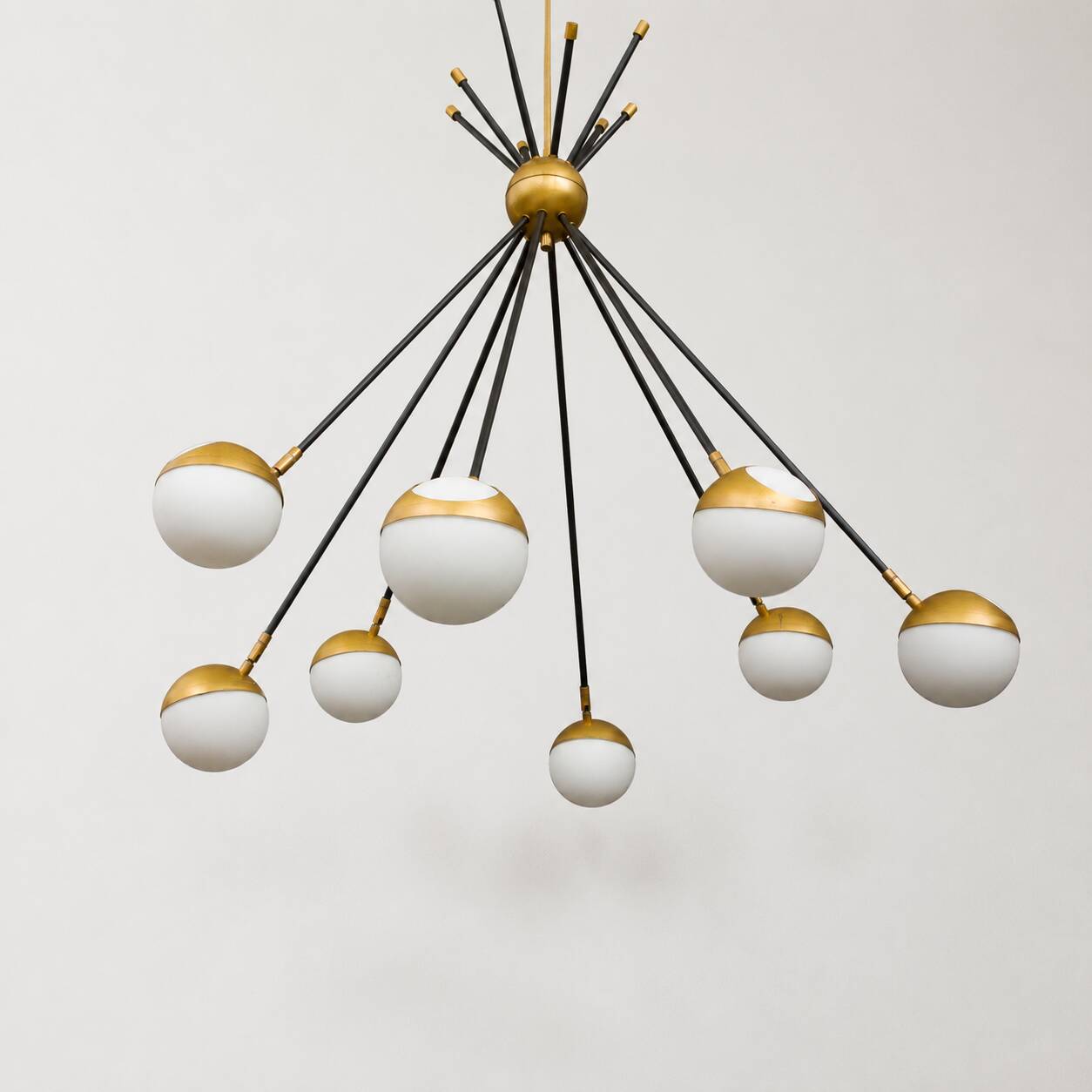 Italian Brass Sputnik Chandelier In Stilnovo Style