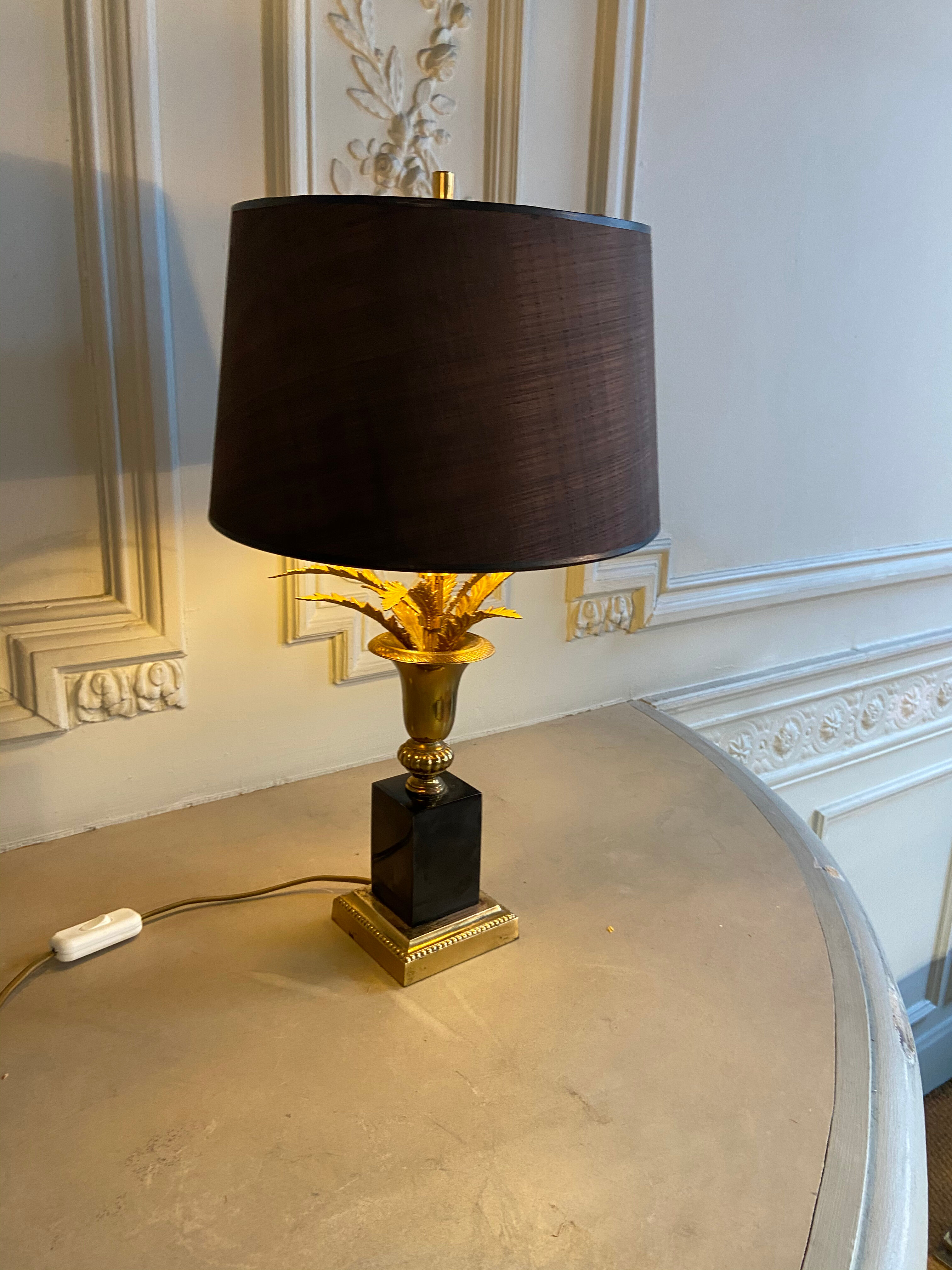 Brass Baker Lamp, Epis / Fern, Belgium, 1970
