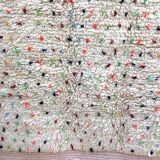 Moroccan Berber carpet Beni Ouarain ecru with colorful polka dots 2.47x1.55m