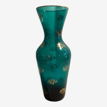 Vintage blue and gold vase