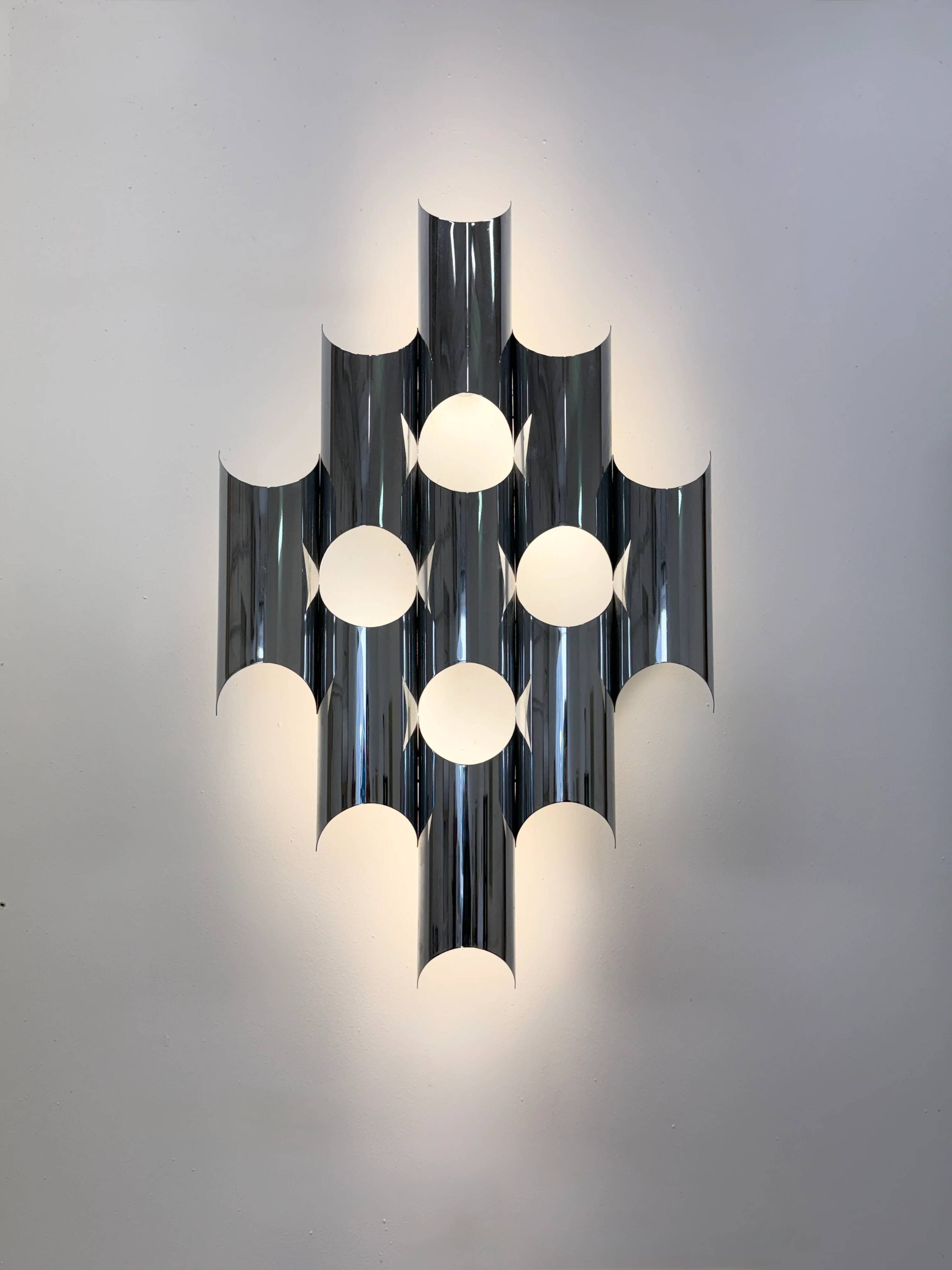Large pair of wall sconces "Organ" by Raak Amsterdam, 1970s