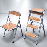 Convertible stepladder chair, vintage formica