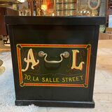 Anchor line painted wooden chest