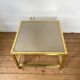 Vintage square brass and smoked glass coffee table