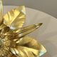 Masca style gold leaf metal flower wall light, 1970-1980