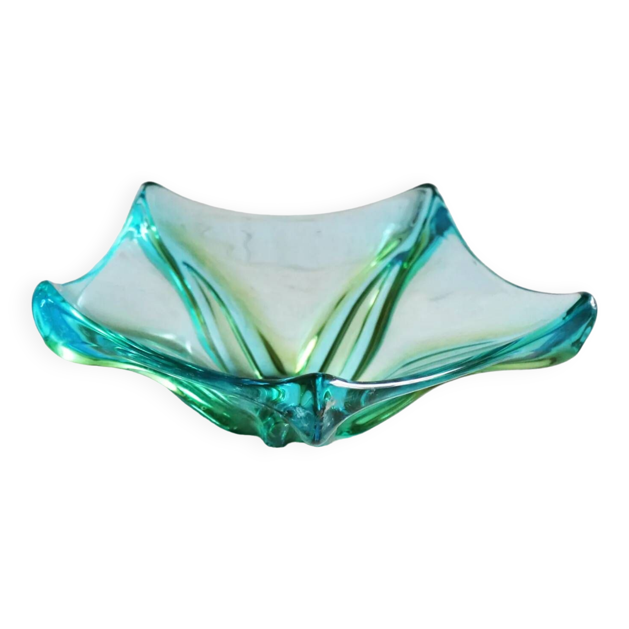 Sommerso murano glass pocket empty cup