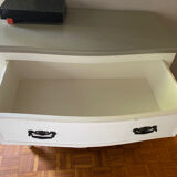 Commode de chambre Roche Bobois en pin style Chambord lin et taupe
