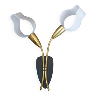 Double wall light 1950s vintage plastic reflector Rockabilly