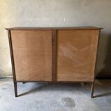 Vintage wooden sideboard sliding doors 60s