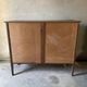 Vintage wooden sideboard sliding doors 60s