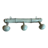 Antique coat hook, cerused green celadon