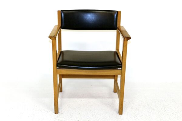 fauteuil De bureau En Chêne Et En Simili-cuir, Danemark, 1960