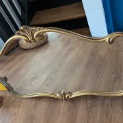 Large golden mirror in vintage Louis XV rocaille style, 144 cm