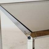 Coffee table vitra chrome and glass 1970's