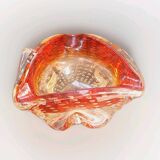 Vintage empty pocket ashtray bubble glass