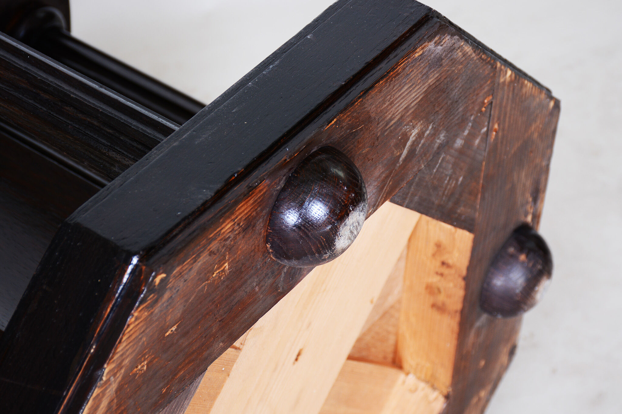 Unusual Restored Czech Cubist Oak Side Table, Czechia, 1910-1919