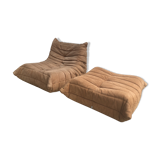 Togo Ligne Roset armchair and pouf