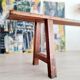 Old wooden farm bench
