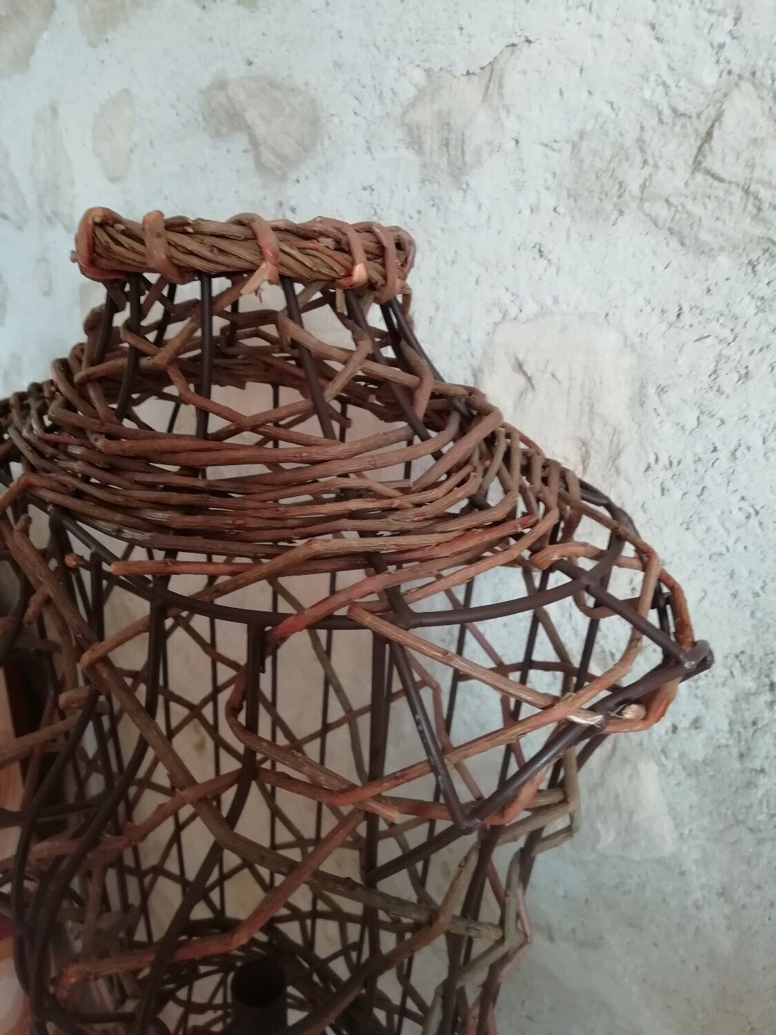 Decorative wicker seamstress bust