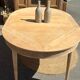 Round table + 1 renovated old extension in raw solid wood