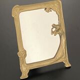 1 small art nouveau brass mirror