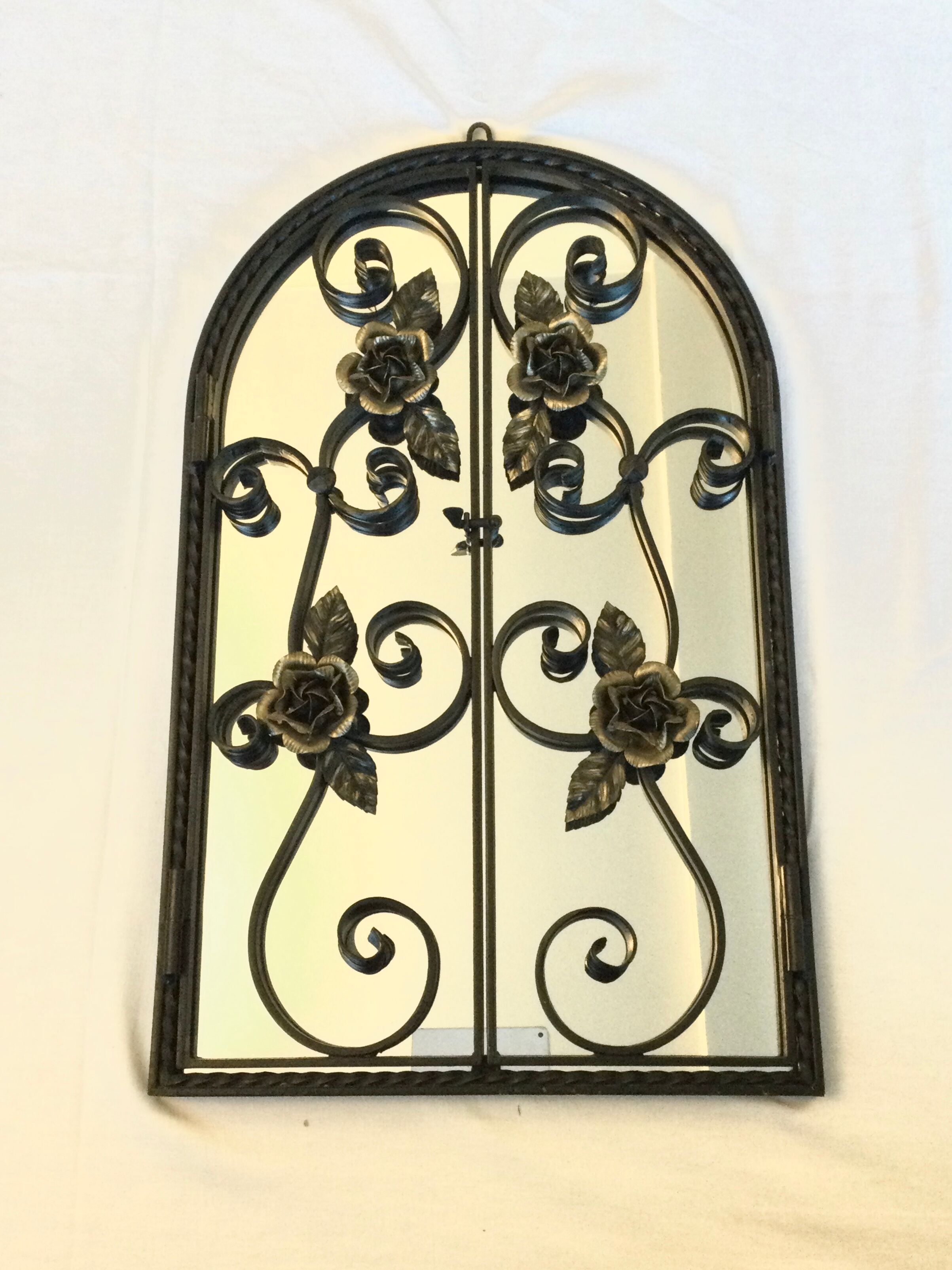Art Nouveau wrought iron mirror