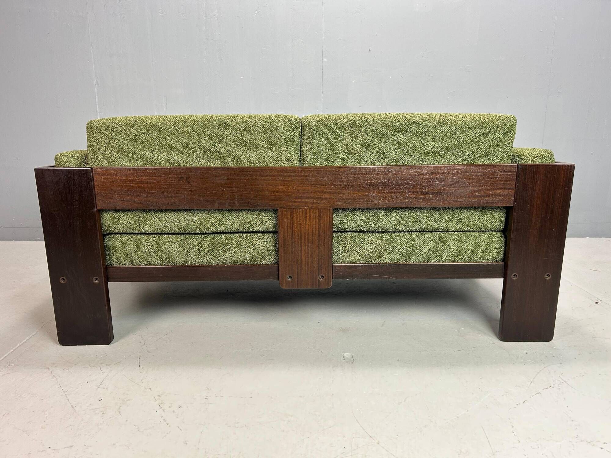 Tobia Scarpa new Green Boucle "Bastiano" 2-Seater Sofa for Knoll, 1960s