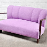 Mid-Century Italian Sofa in Purple Bouclé Wool, 1950s