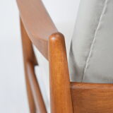 Fauteuil vintage GFM-64 de E.Homa, années 60, velours argenté gris