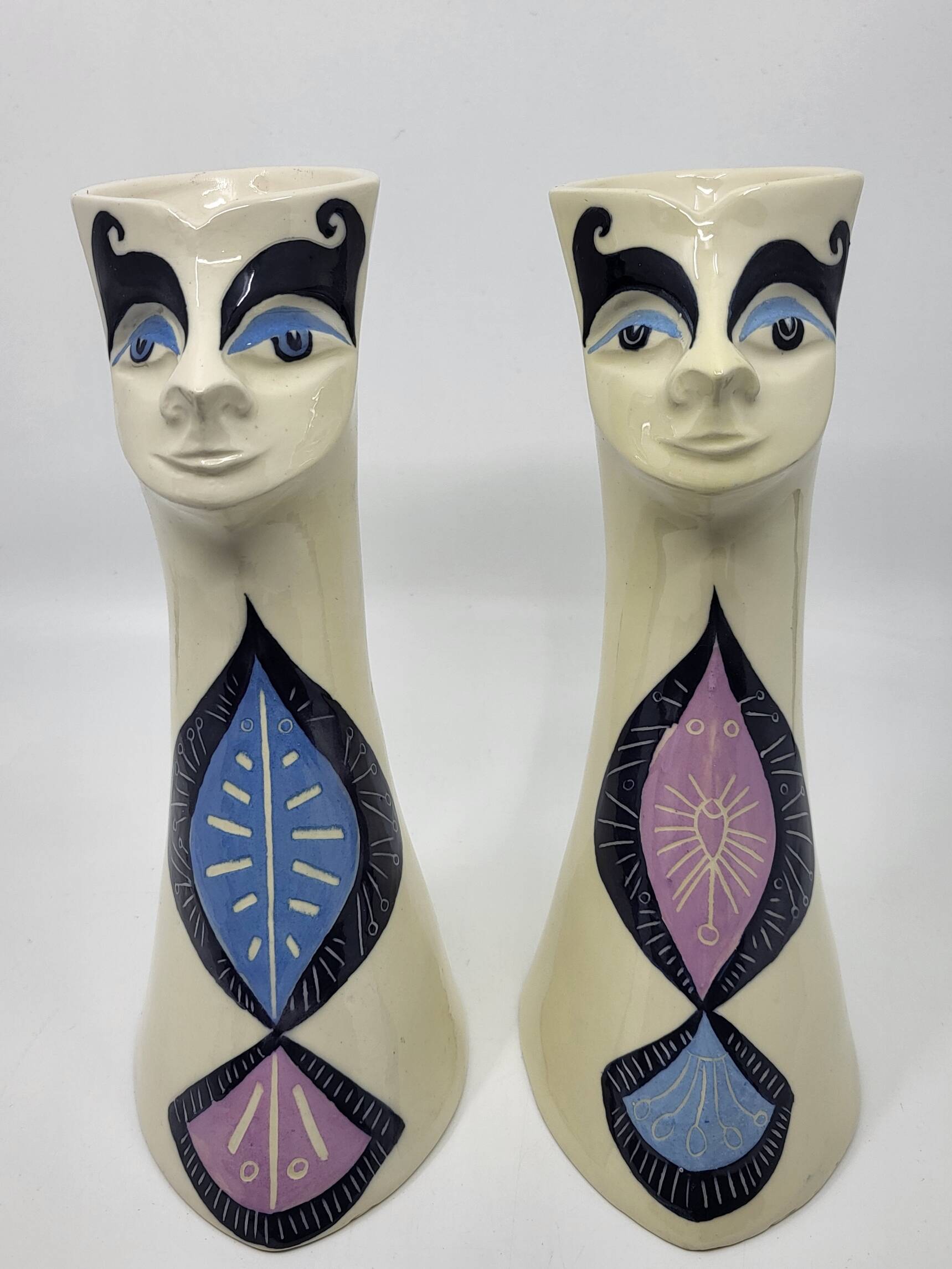 Pair of anthropomorphic vases Gabrielle Mackiewicz French 1970
