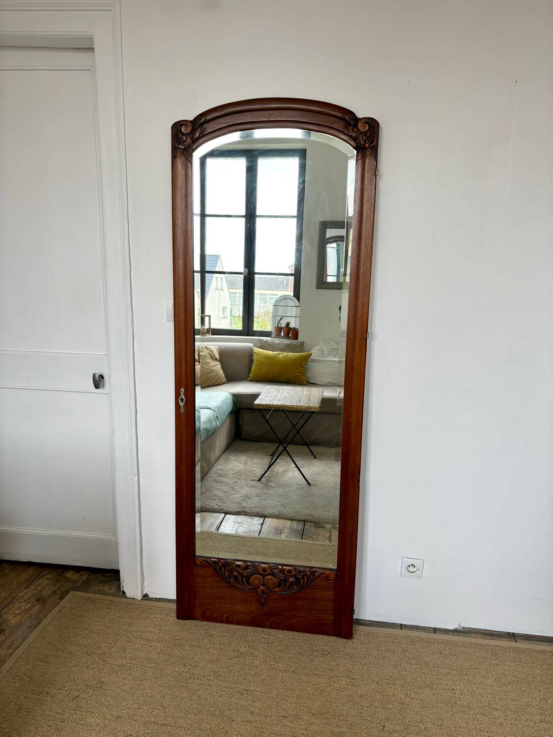 Grand miroir biseauté à poser