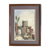 Nicolas RENIÉ,1808-?.Le puits animé,1851.Aquarelle signée .