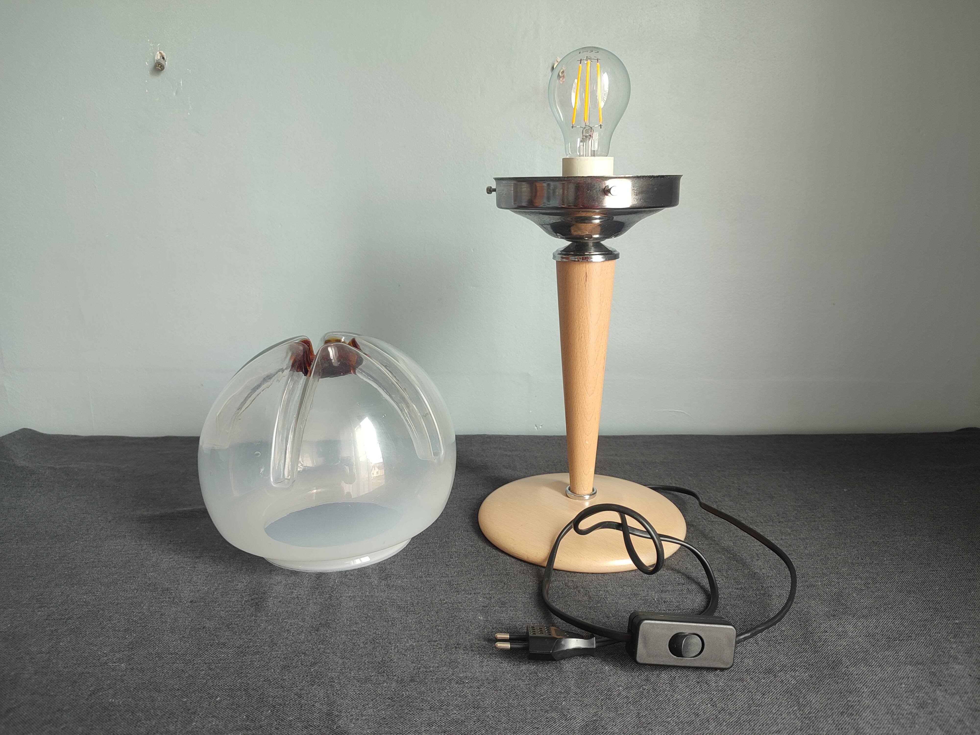 Large vintage Murano glass table lamp