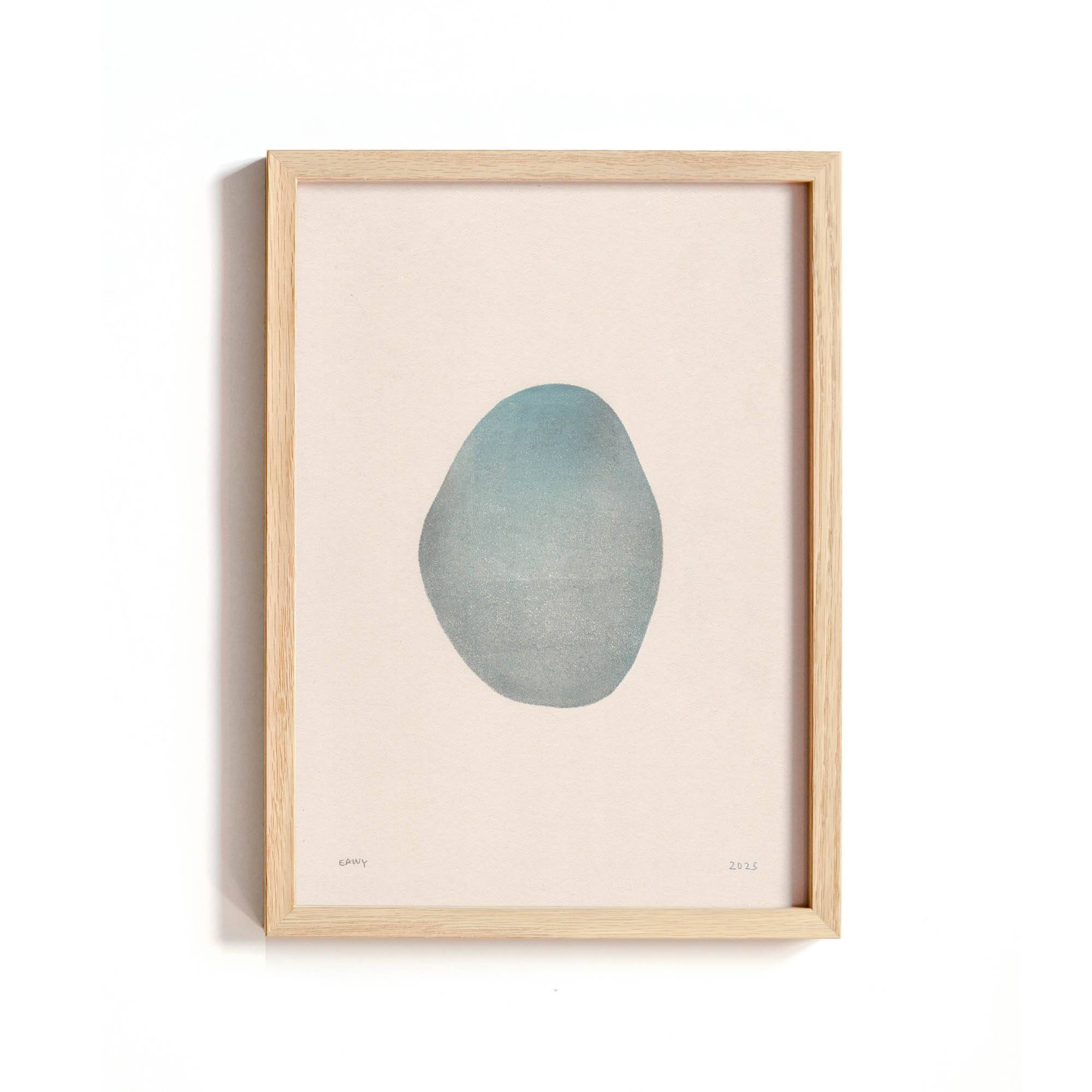 Abstract painting on paper B329 signed Eawy