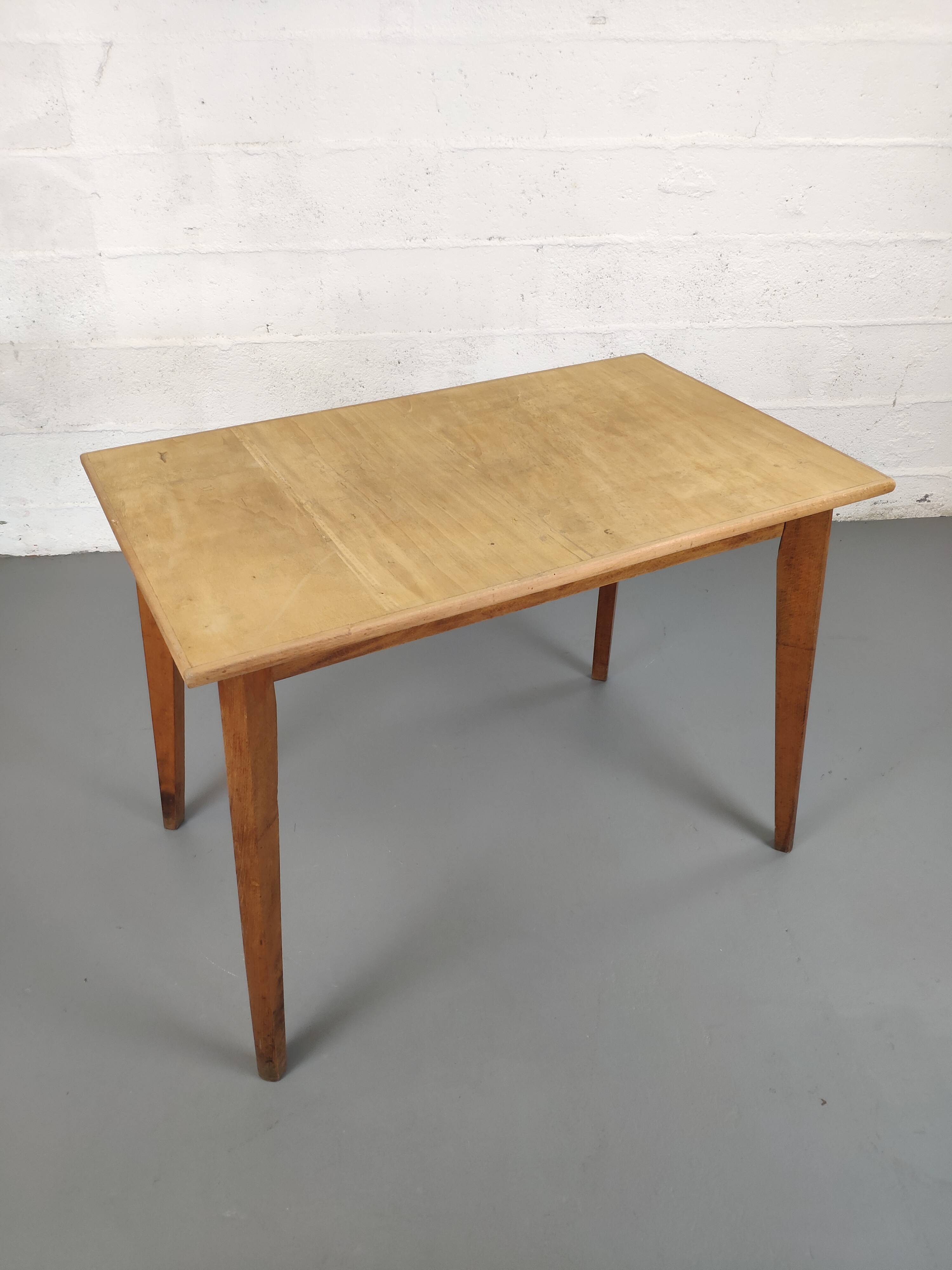 Vintage bistro table rectangular compass feet