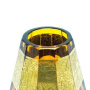 Art Deco vase, honey glass, oroplastic, Czechoslovakia, 1930s
