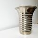 Vintage modernist striped polished aluminium vase