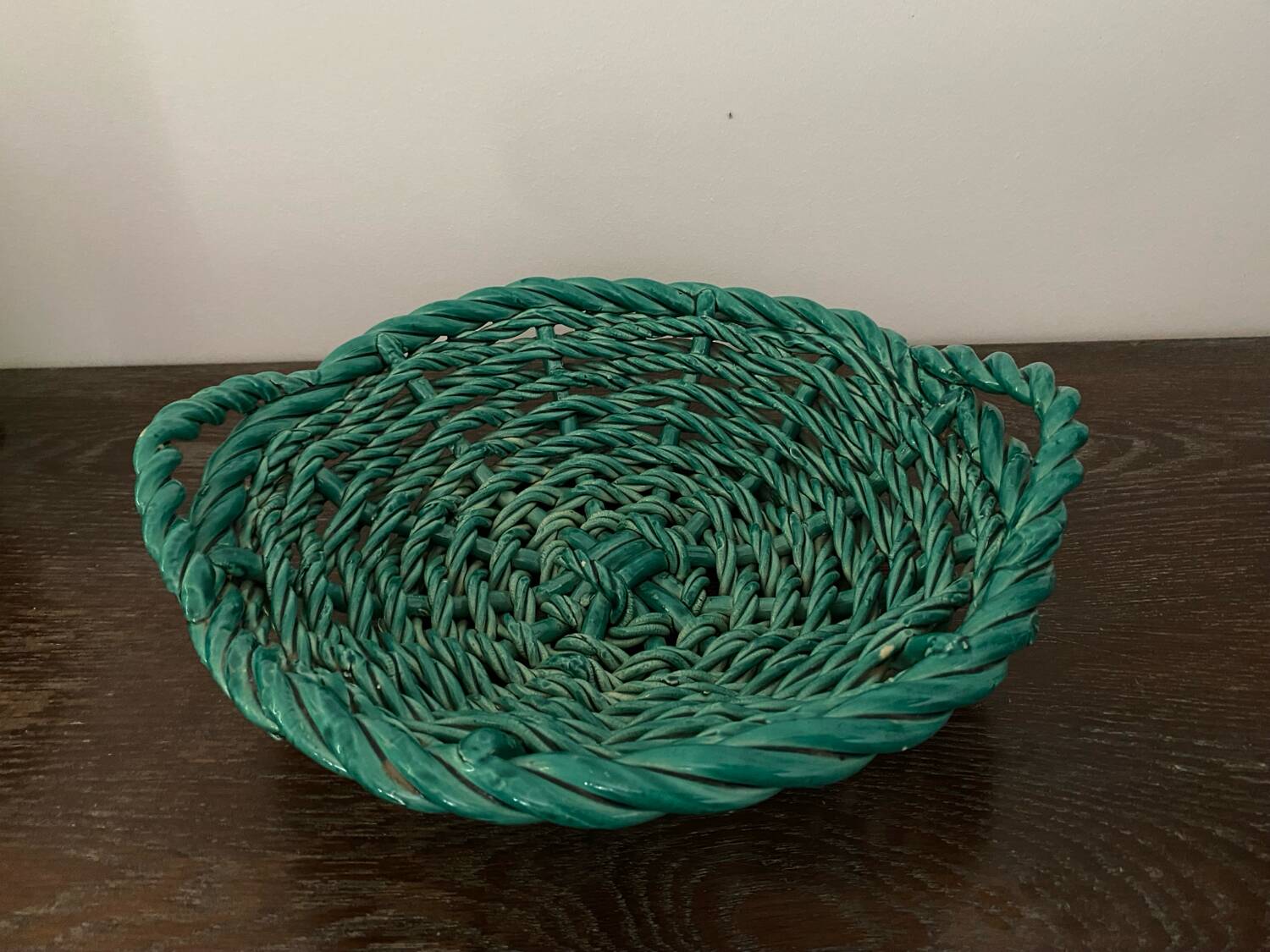 Large woven ceramic basket
