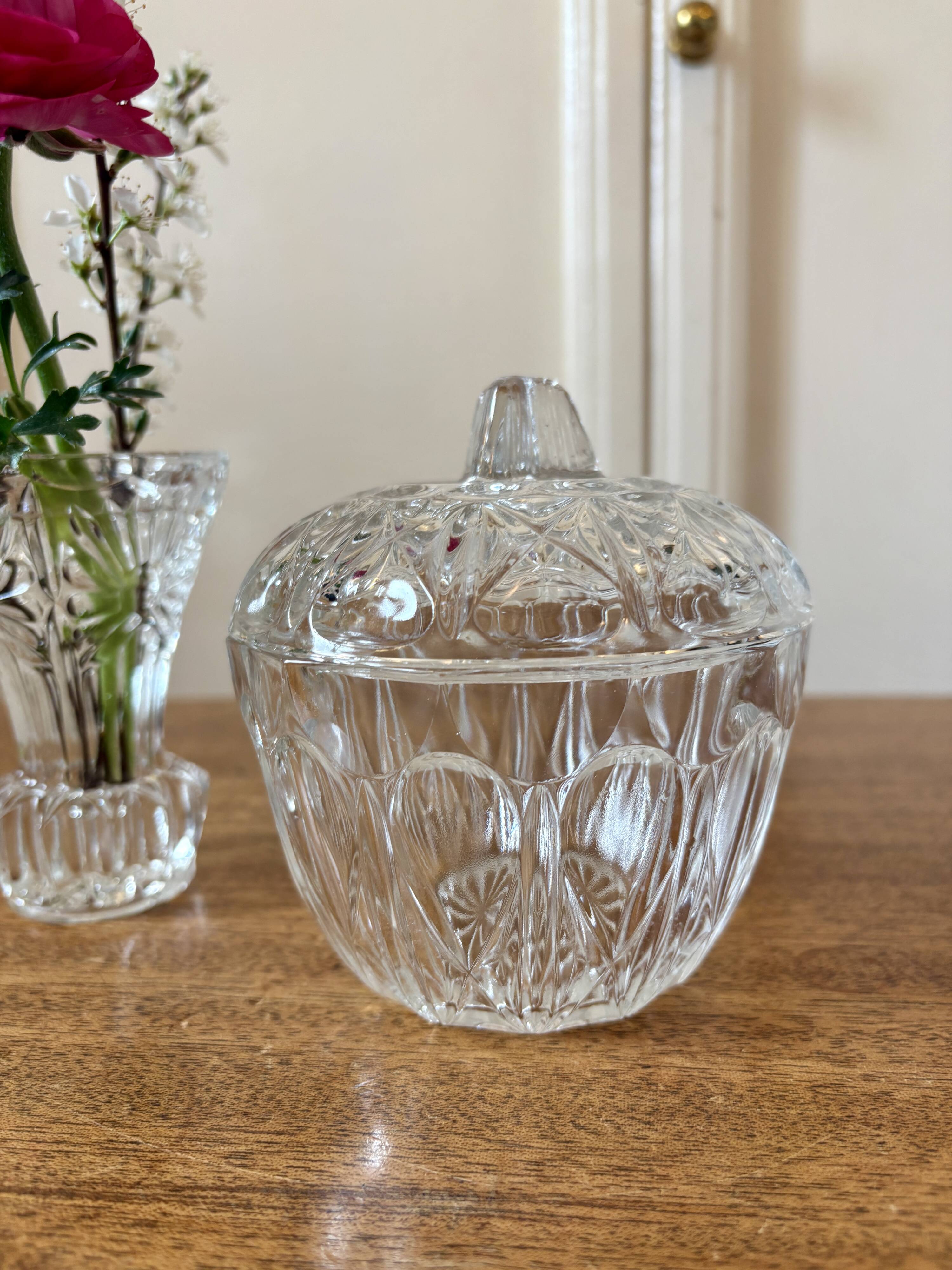 Set of 3 vintage glass candy jars
