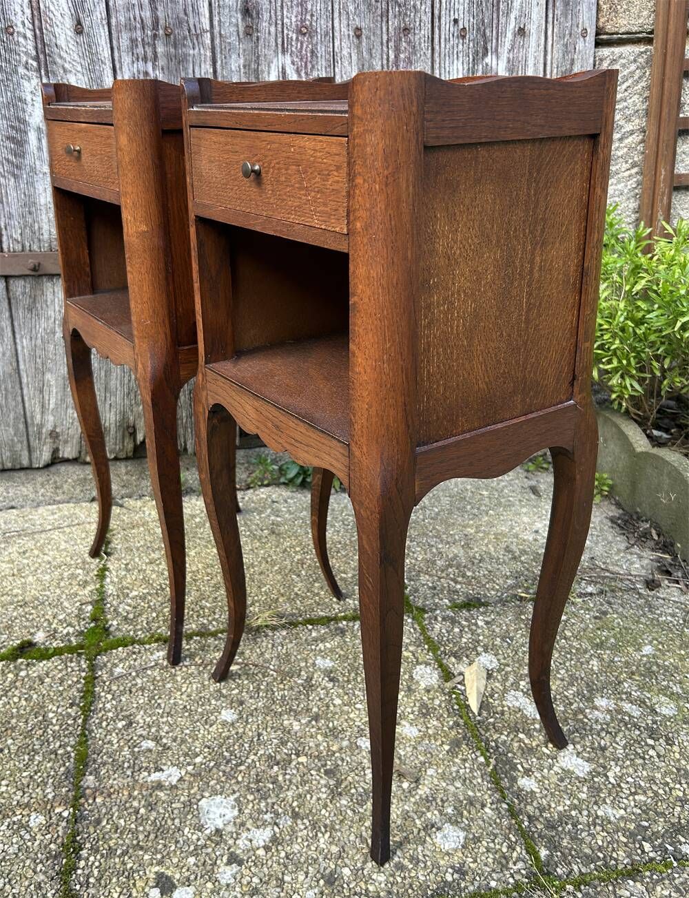 Pair of vintage Louis XV style bedside tables, wood, vintage, 60s