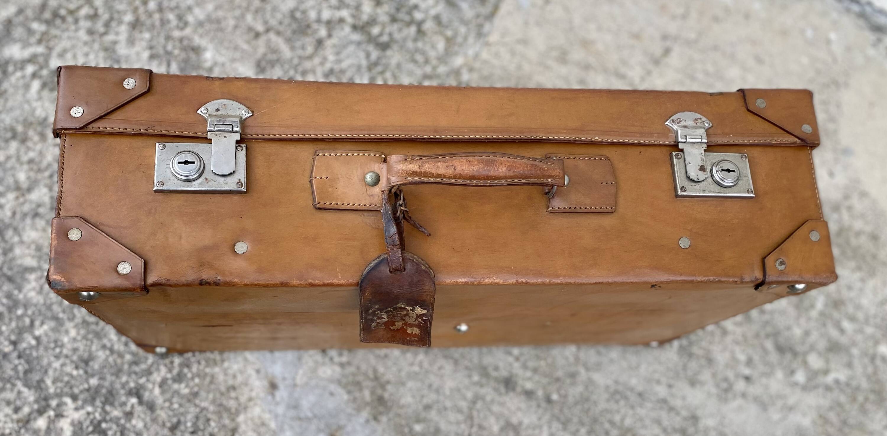 Vintage leather suitcase 1950