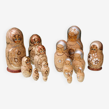 Lot of 14 matryoshkas, hand-painted Russian dolls
