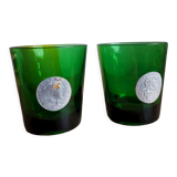 Set of 2 glasses with Dubonnet medallions