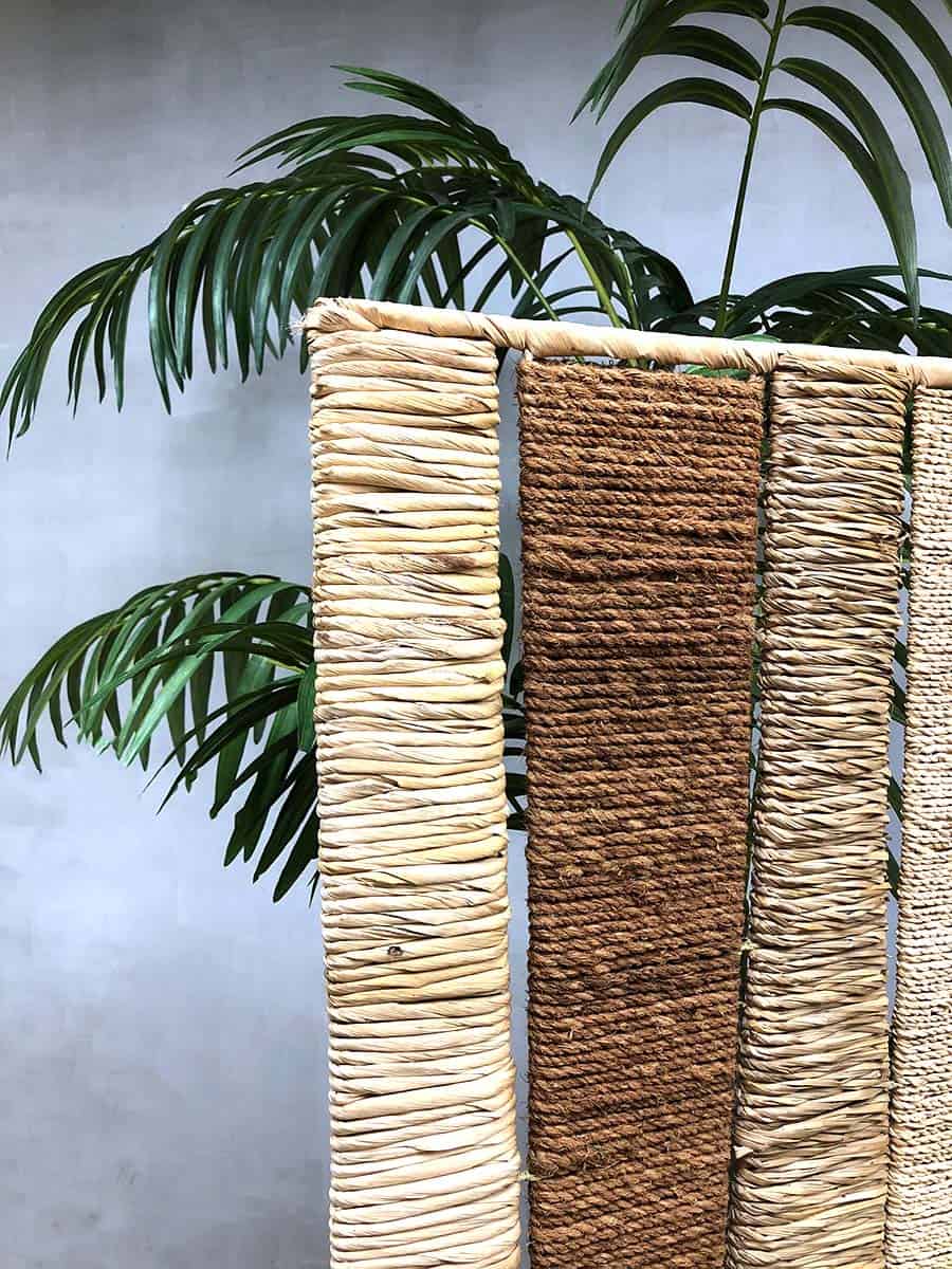 Vintage rope rattan room divider 'Nature'