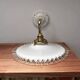 Applique murale vintage en opaline blanche