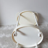 Vintage bar table, white plastic, round table, 70s, Simo, made in Italy