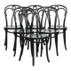 Set of 6 black vintage  bistro chairs with elegant design