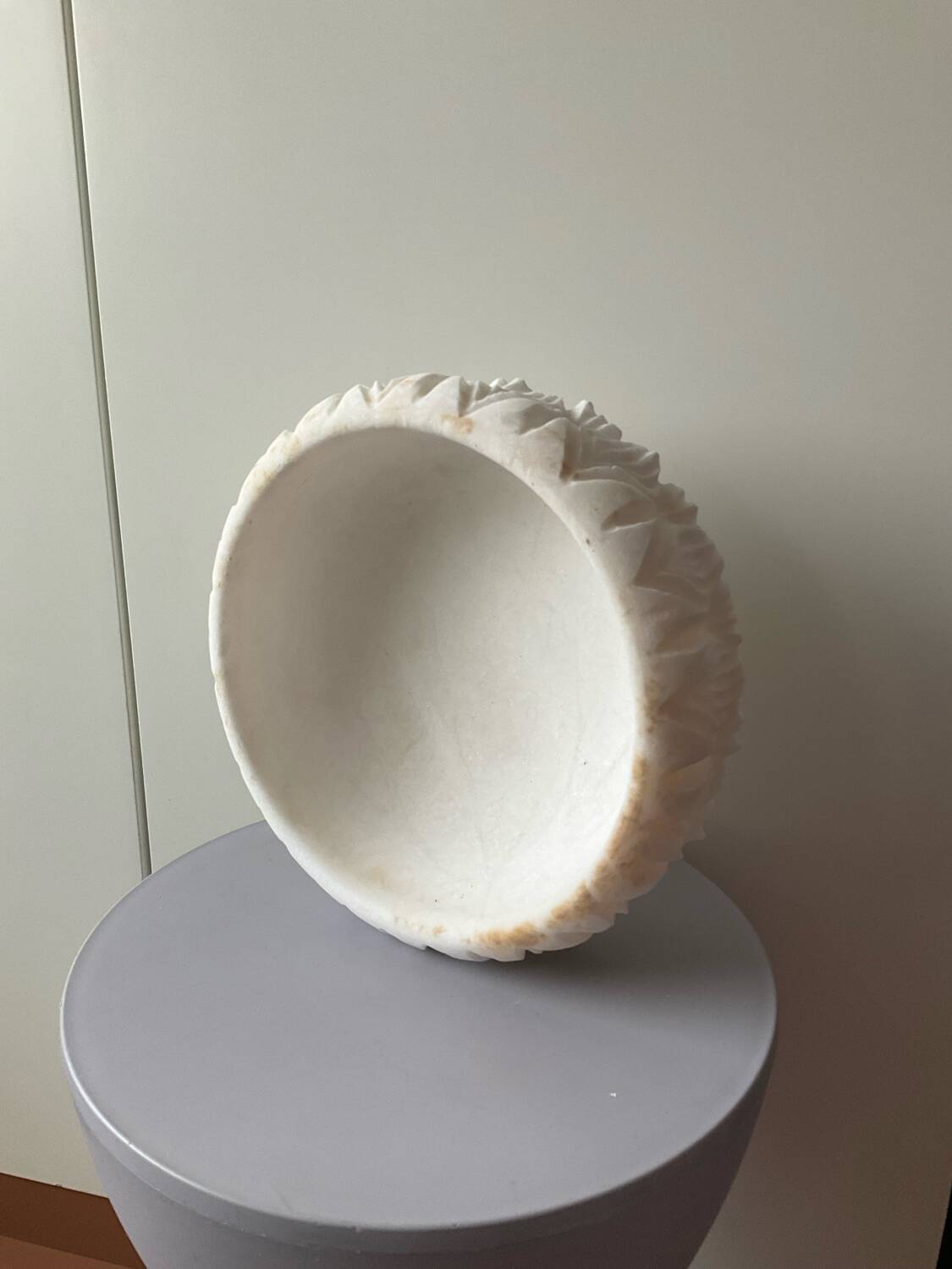 Antique stone fruit bowl