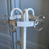 Vintage cylindrical coat rack with chrome hook